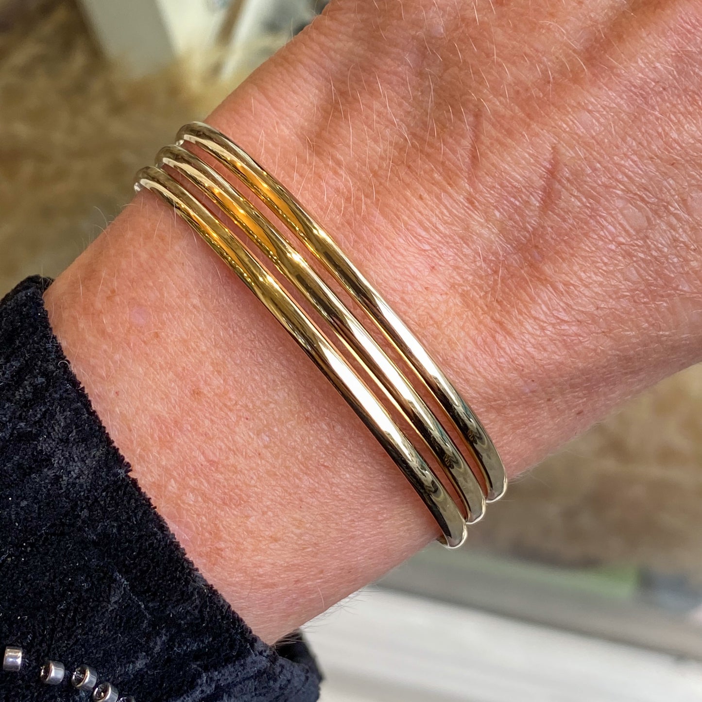 Sunshine Three Row Cuff Bangle - John Ross Jewellers