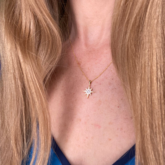 18ct Gold Diamond Star Necklace - John Ross Jewellers