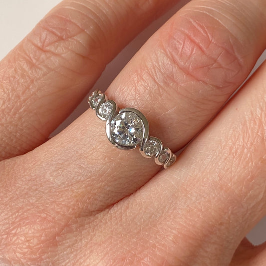 9ct White Gold CZ Solitaire Ring - John Ross Jewellers