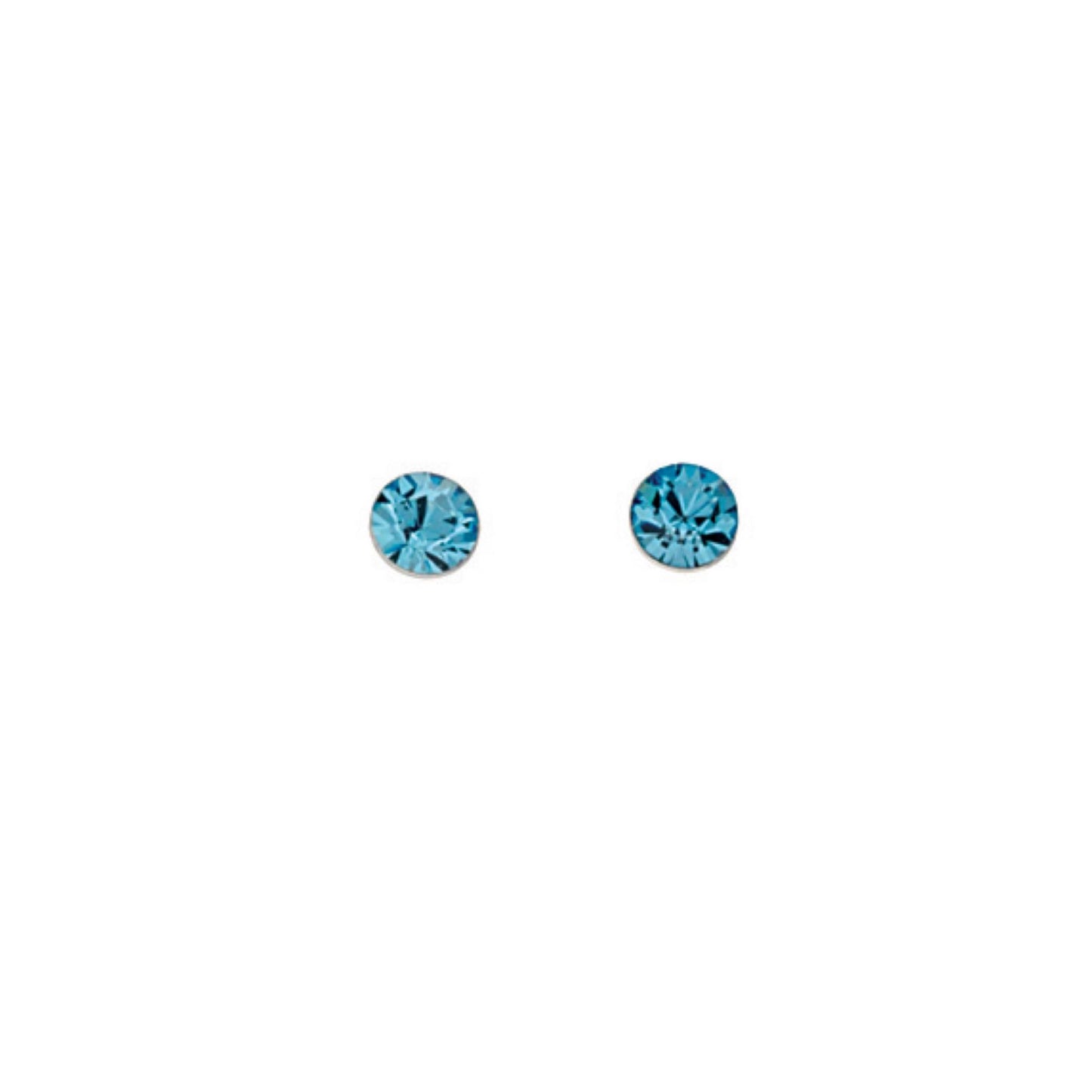 Blue Crystal Round Stud Earrings - John Ross Jewellers