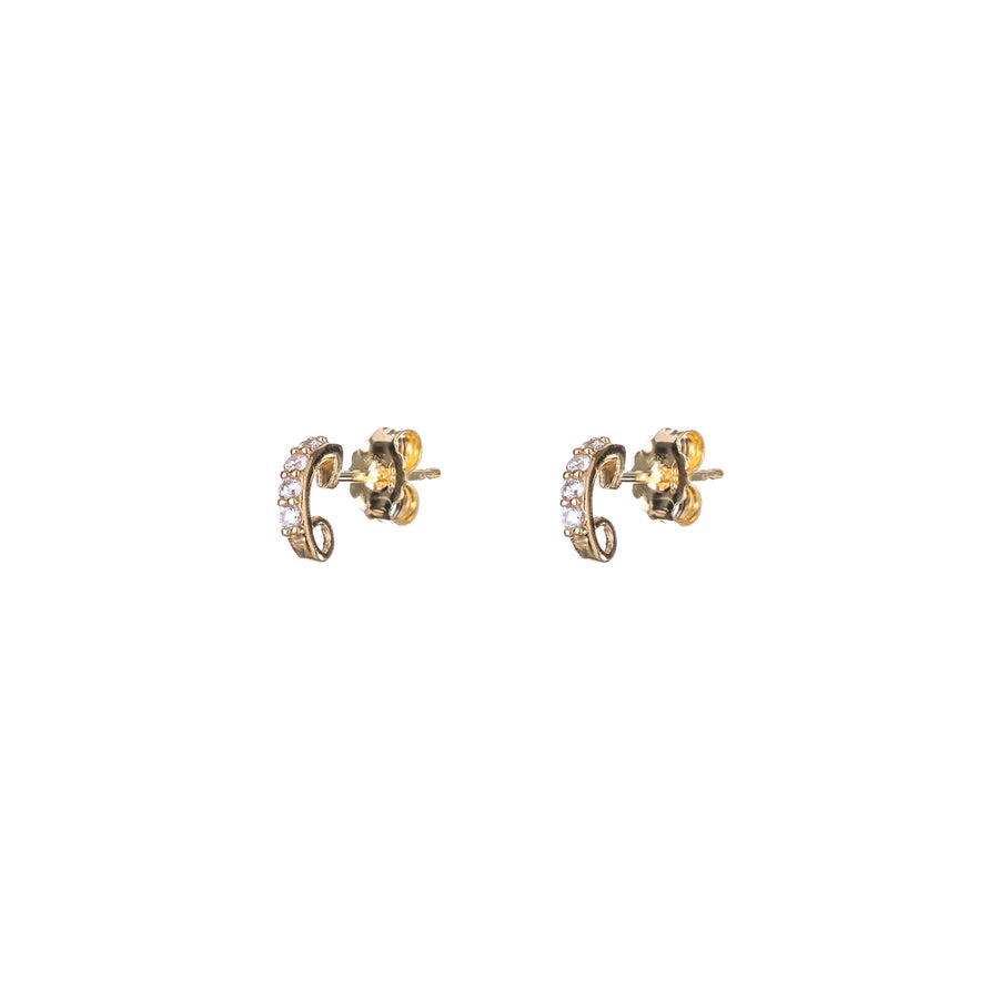 Sunshine Totsy CZ Half Hoop Earrings | 8mm - John Ross Jewellers