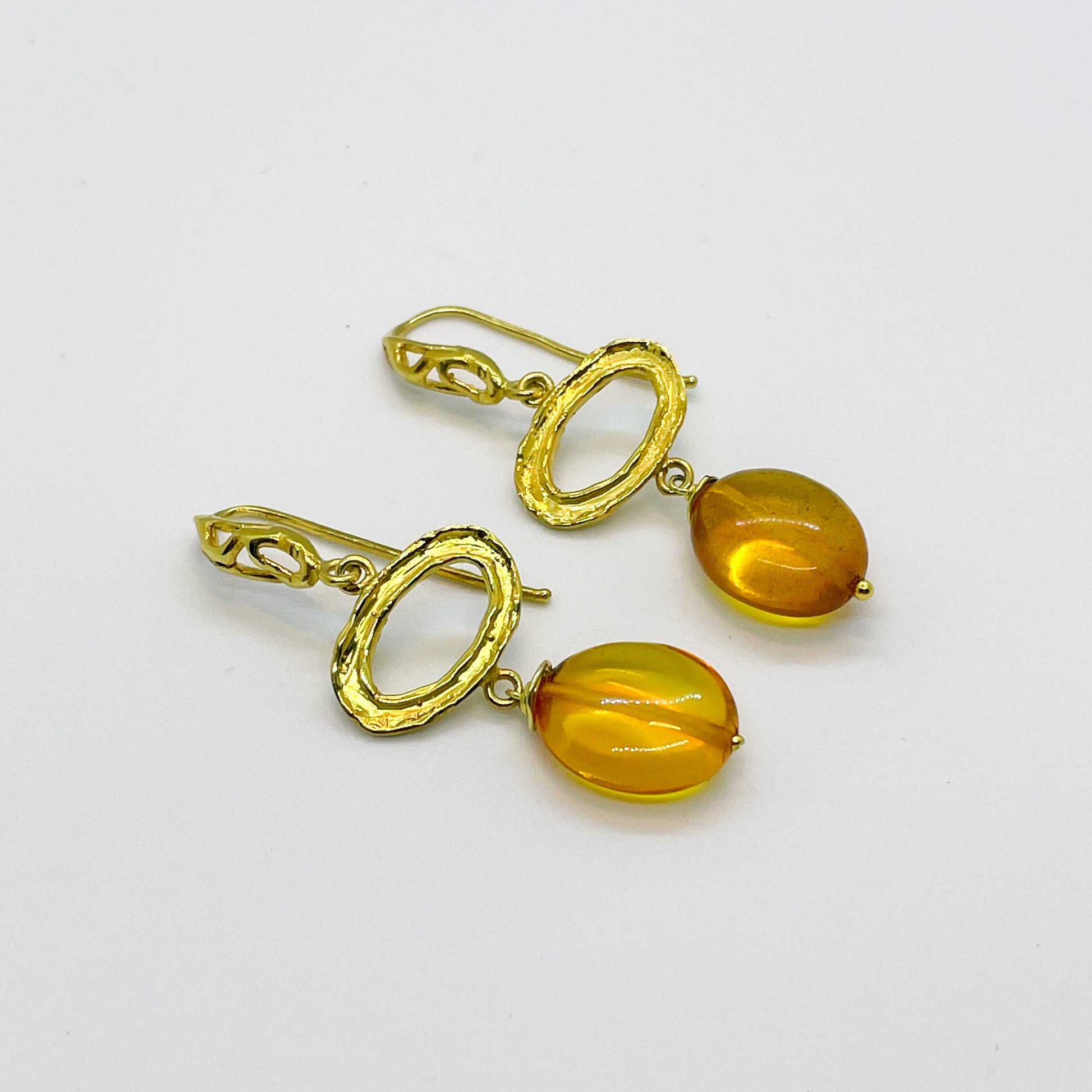 Rustic Amber Drop Earrings - John Ross Jewellers