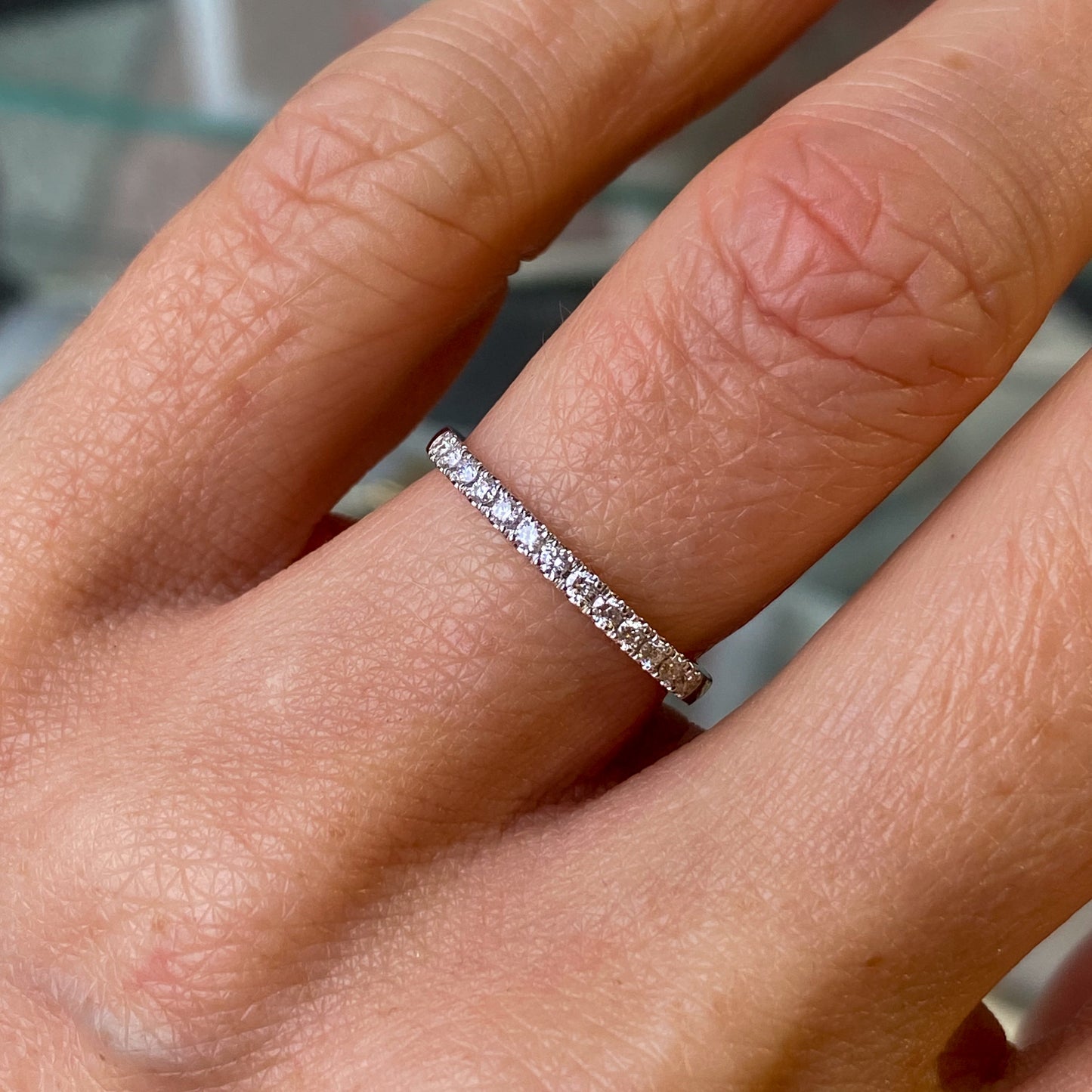 18ct White Gold Diamond Set Wedding/Eternity Band | 0.17ct - John Ross Jewellers