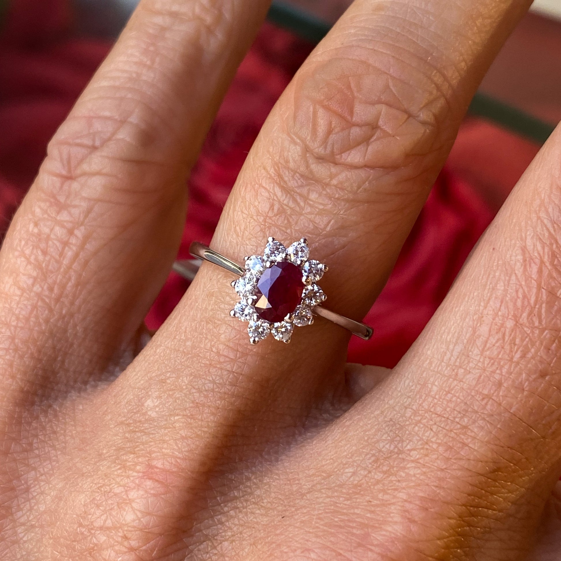 Platinum Ruby & Diamond Ring | 0.57ct - John Ross Jewellers