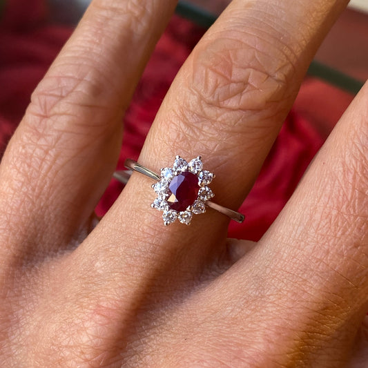 Platinum Ruby & Diamond Ring | 0.57ct - John Ross Jewellers