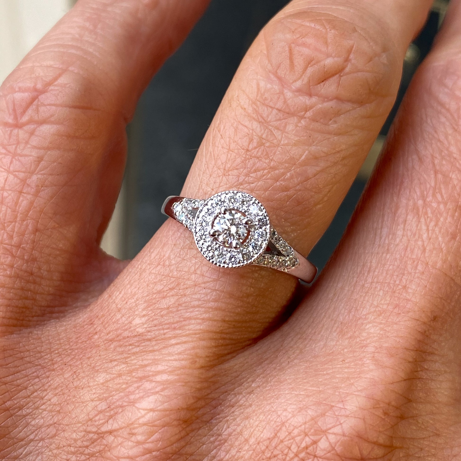 18ct White Gold Daniela Diamond Engagement Ring | 0.37ct - John Ross Jewellers