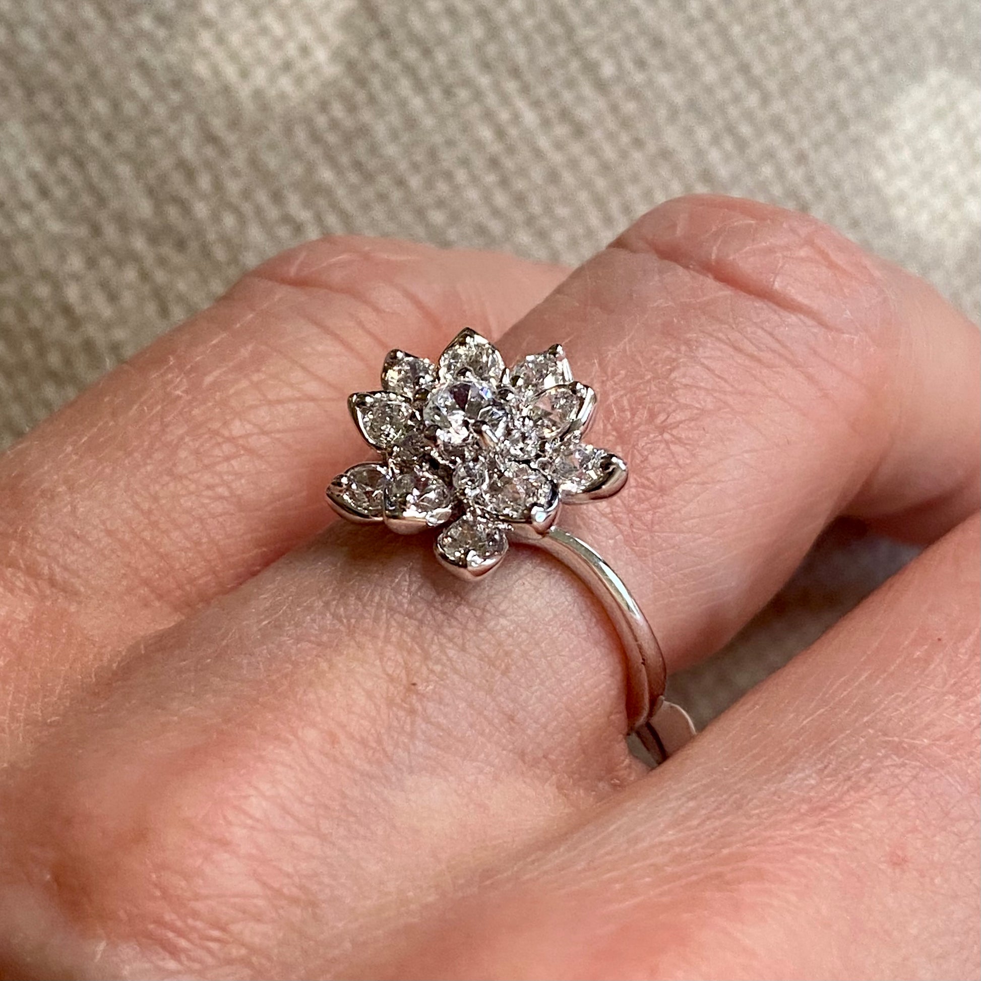 Silver CZ Blossom Ring - John Ross Jewellers