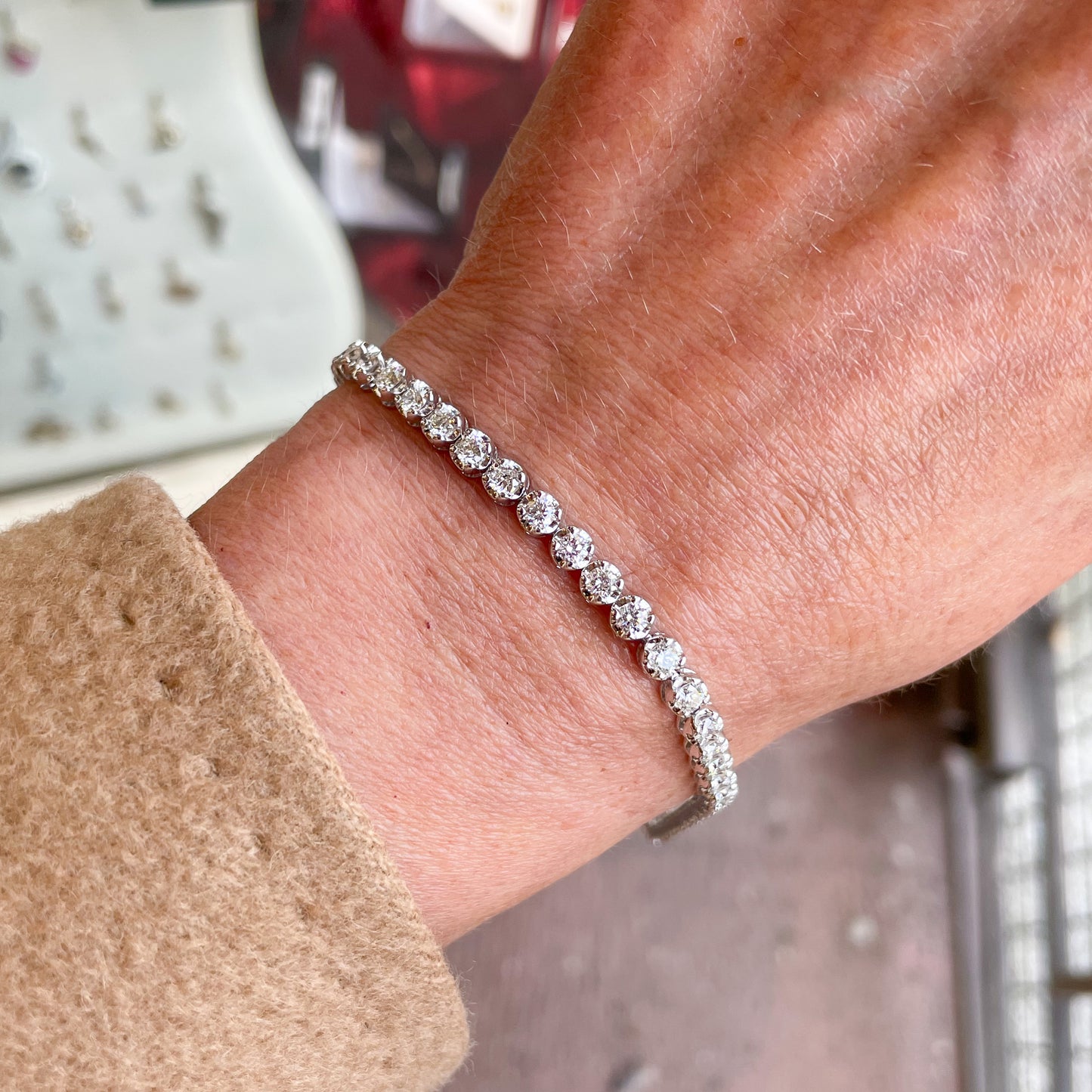 18ct White Gold Diamond Line Bracelet | 4.00ct - John Ross Jewellers