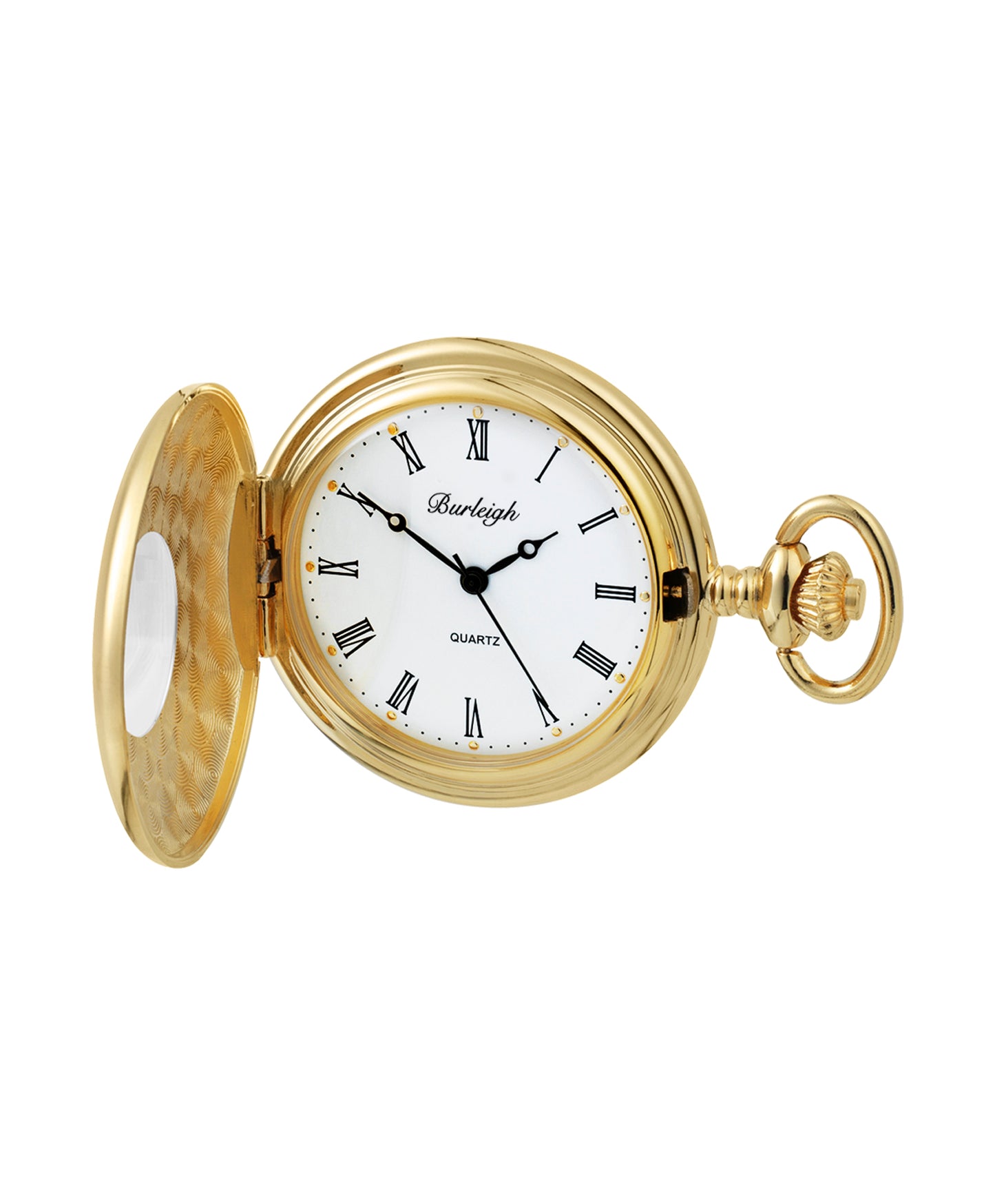 Burleigh Gold Plated Half Hunter Pocket Watch - John Ross Jewellers