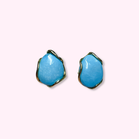 Turquoise Stud Earrings | Oval - John Ross Jewellers
