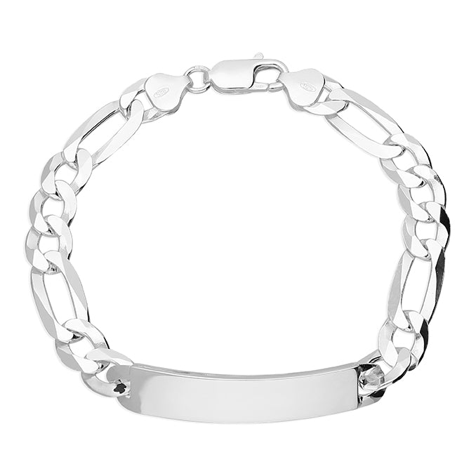 Silver Gents 1+3 Figaro Identity Bracelet - John Ross Jewellers