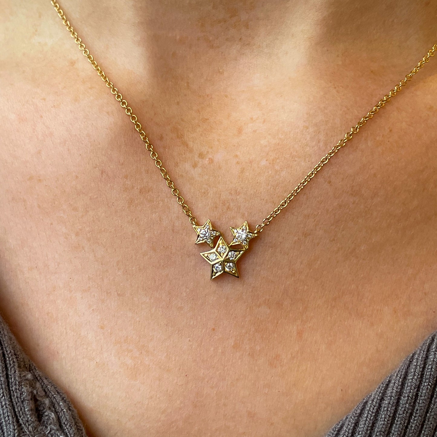 18ct Gold Cosmos Necklace | 0.28ct - John Ross Jewellers
