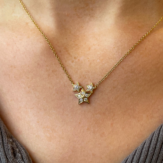 18ct Gold Cosmos Necklace | 0.28ct - John Ross Jewellers