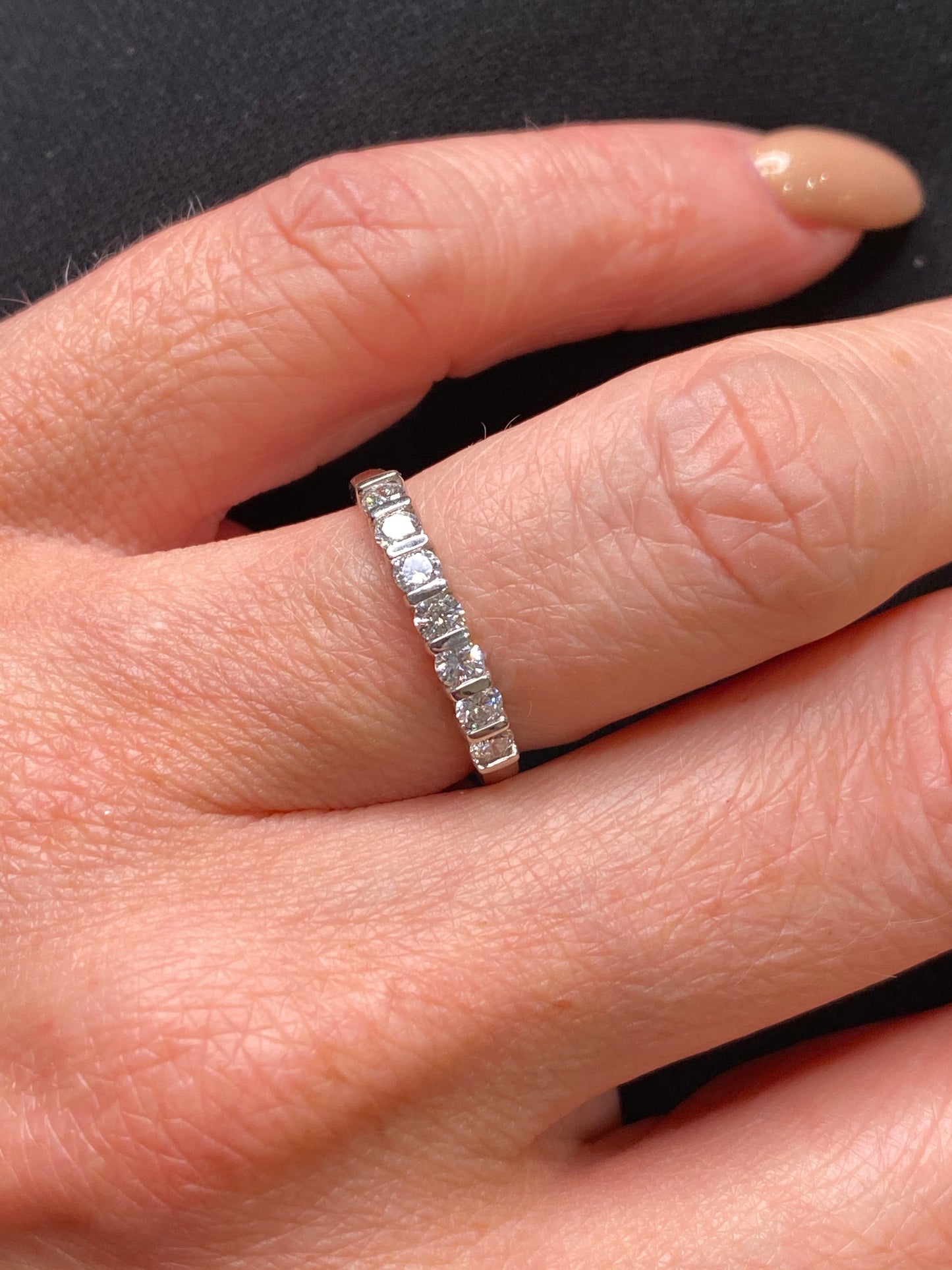 Platinum Seven Stone Bar Set Diamond Ring - 0.49ct - John Ross Jewellers