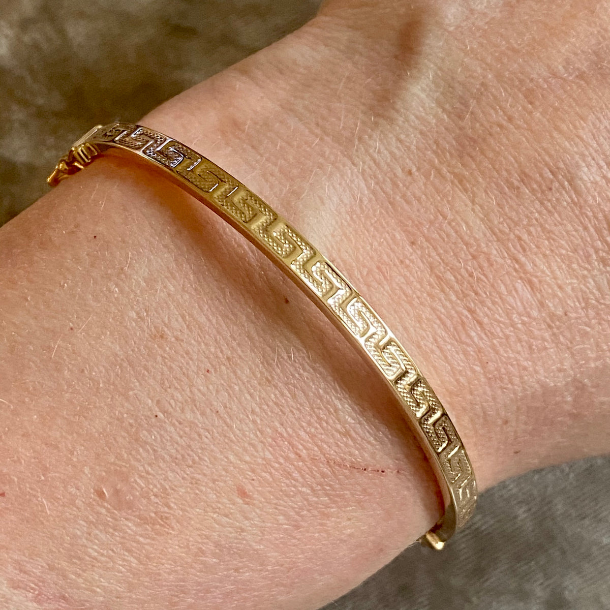 Greek Design Bangles 9ct Gold Greek Pattern Bangle | John Ross Jewellers