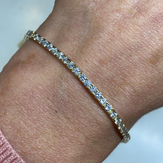 9ct Gold CZ Line Bracelet - John Ross Jewellers