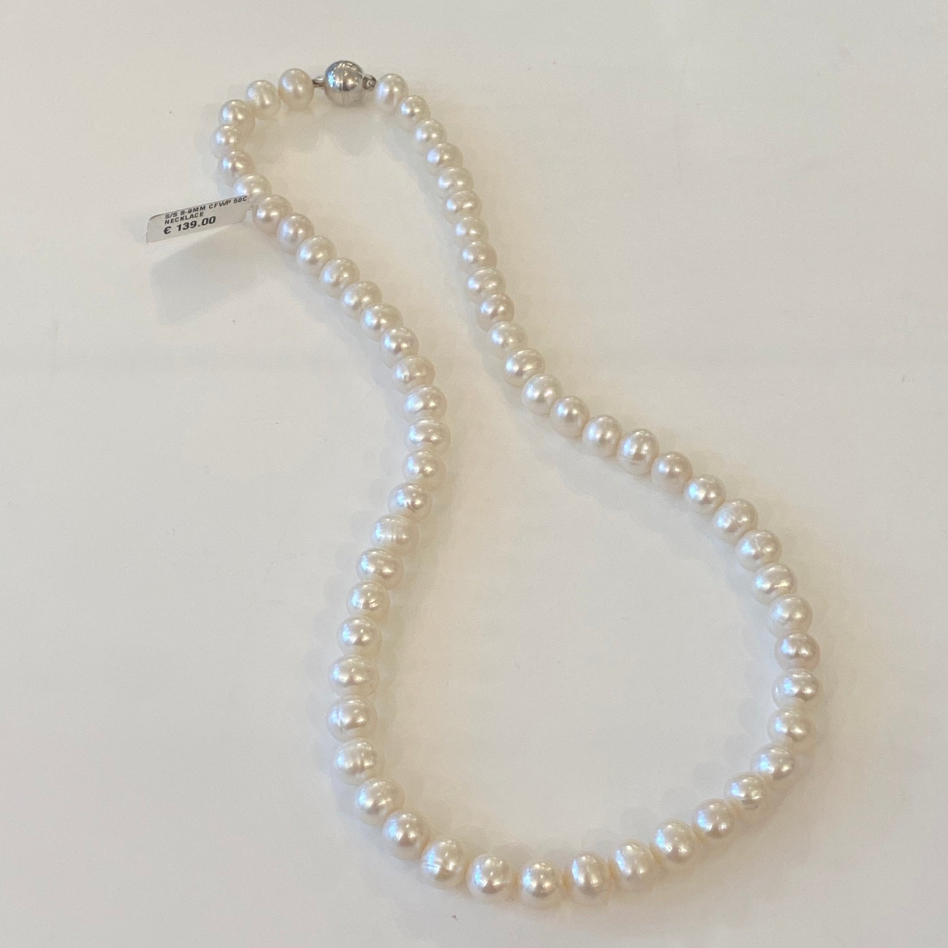 Silver 8-9mm Cfwp 50cm Necklace - John Ross Jewellers