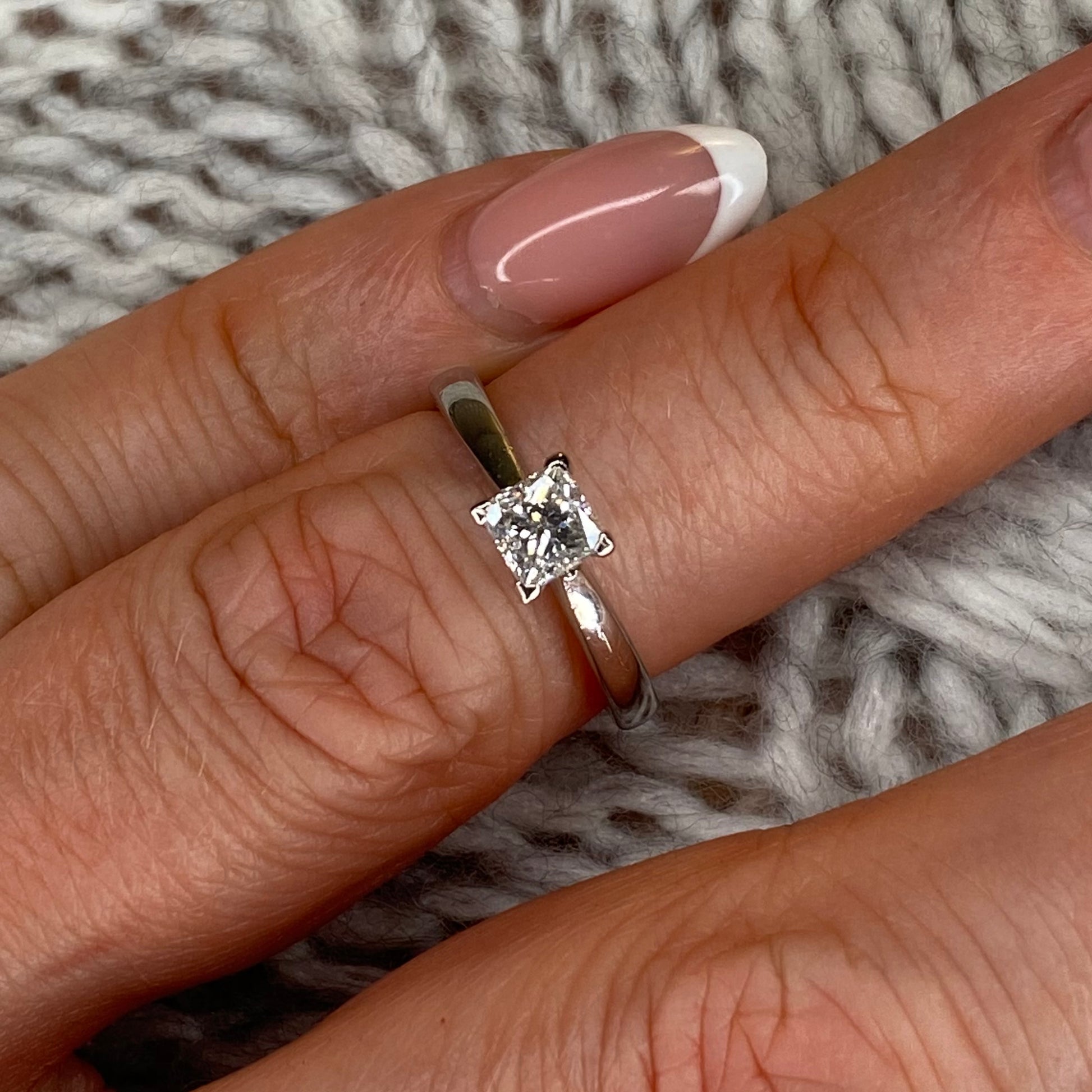 Platinum Princess Cut Diamond Solitaire Engagement Ring 0.53ct - John Ross Jewellers