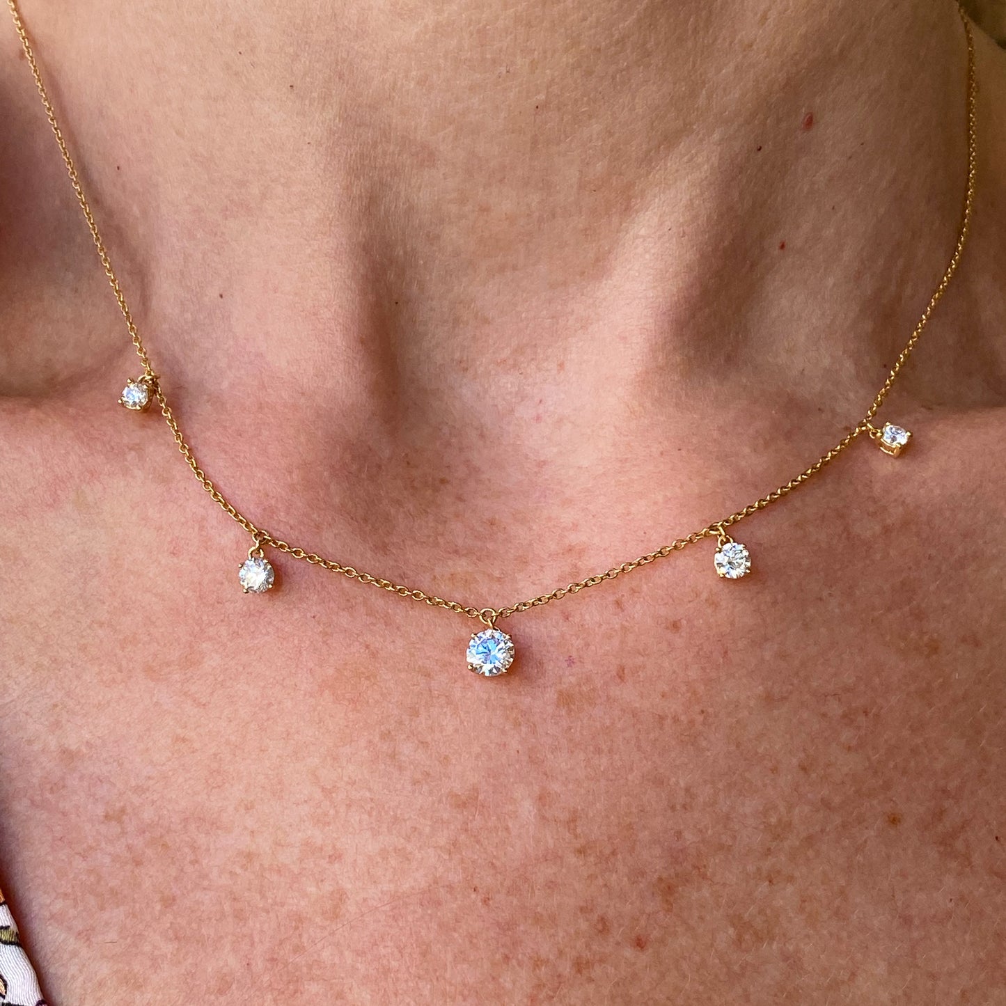 18ct Gold Diamond Fringe Necklace | 1.04ct - John Ross Jewellers