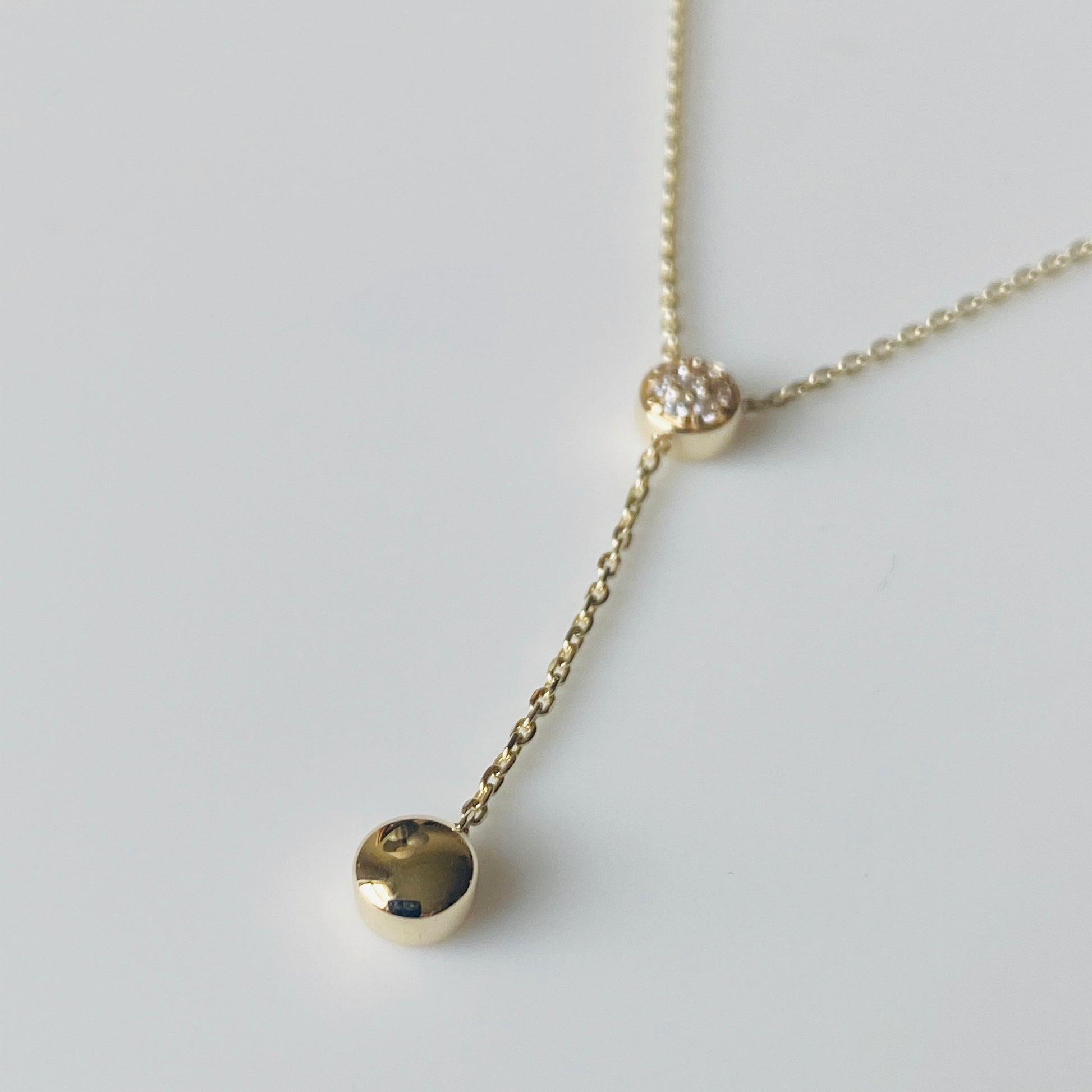 9ct Gold CZ Lariat Necklace - John Ross Jewellers