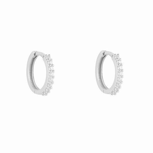 9ct White Gold CZ Tiny Huggie Earrings - John Ross Jewellers