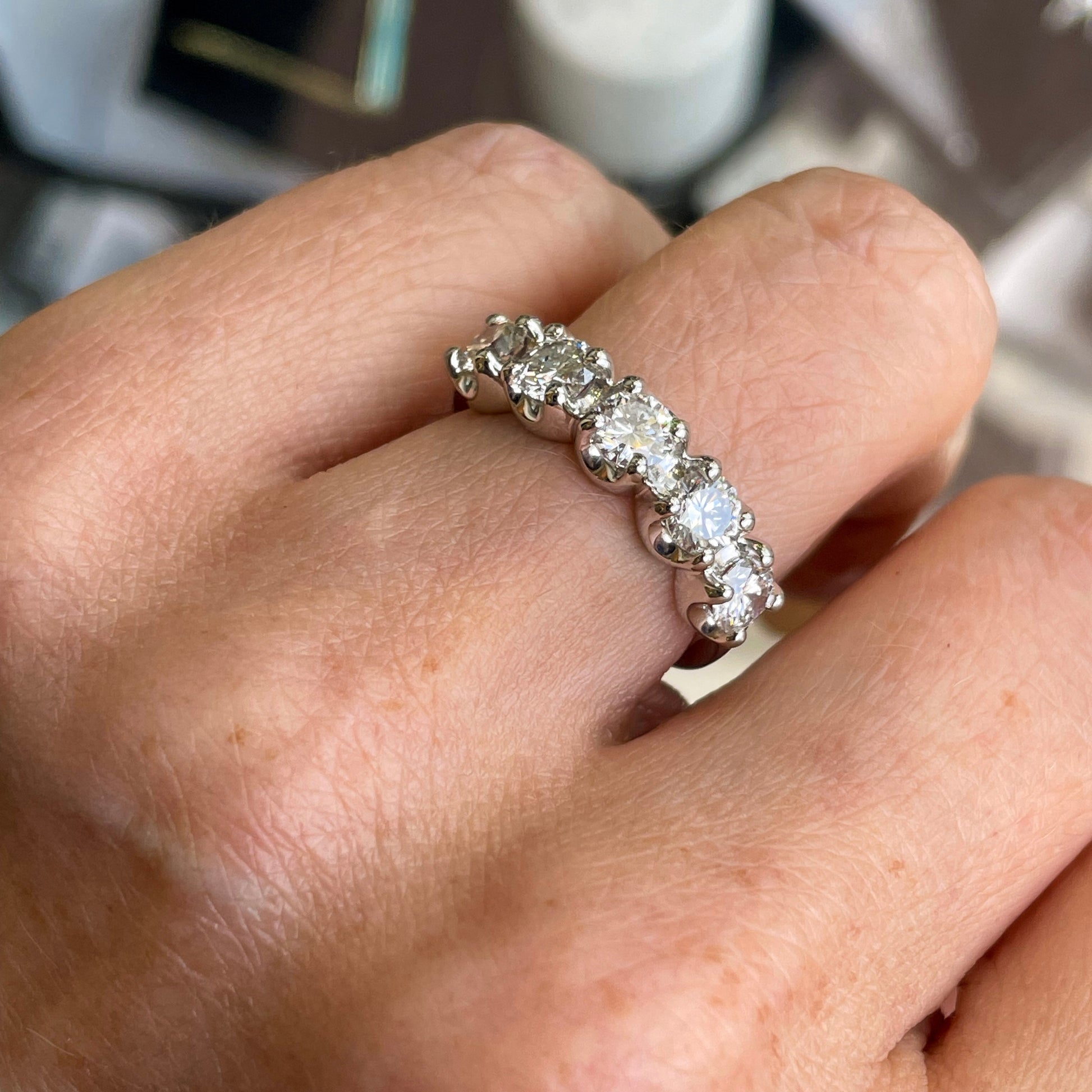 Platinum 1.54ct Five Stone Diamond Eternity Ring | Certified - John Ross Jewellers
