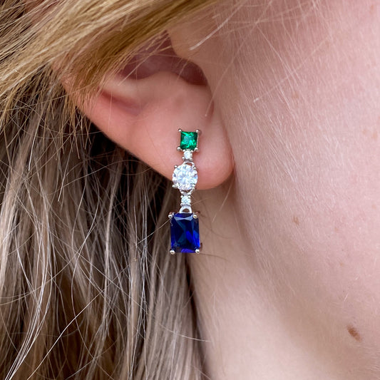 Silver Peacock Drop Earrings - John Ross Jewellers