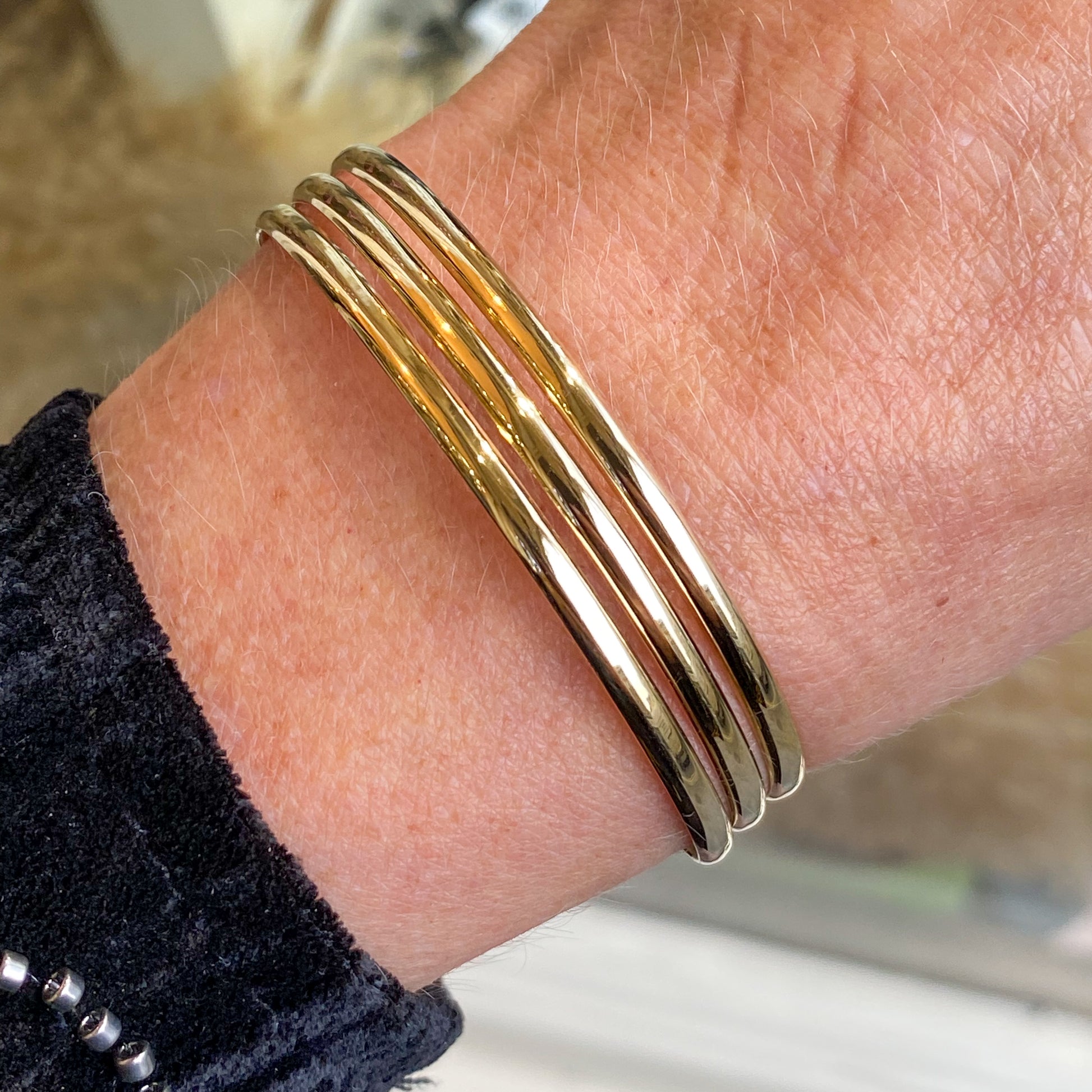 Sunshine Three Row Cuff Bangle - John Ross Jewellers