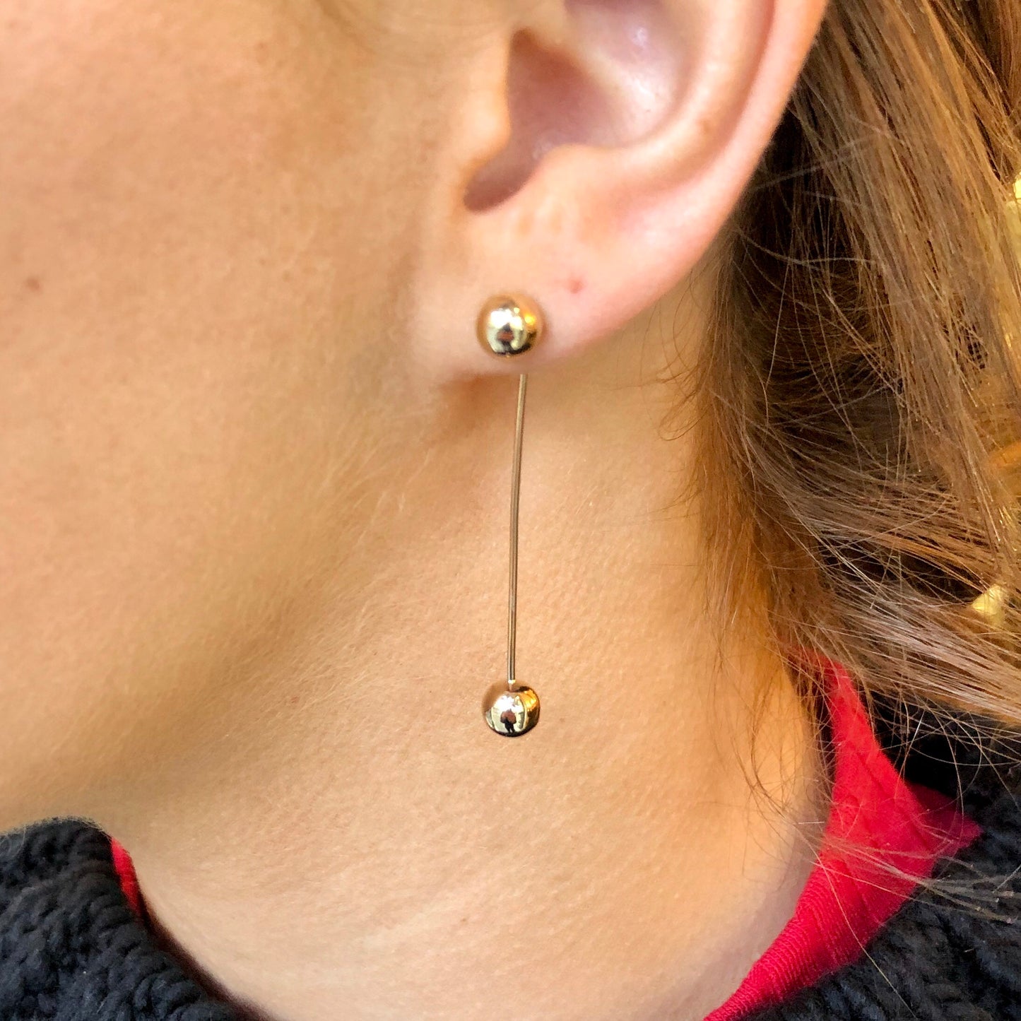 9ct Gold Long Bar Drop Earrings - John Ross Jewellers