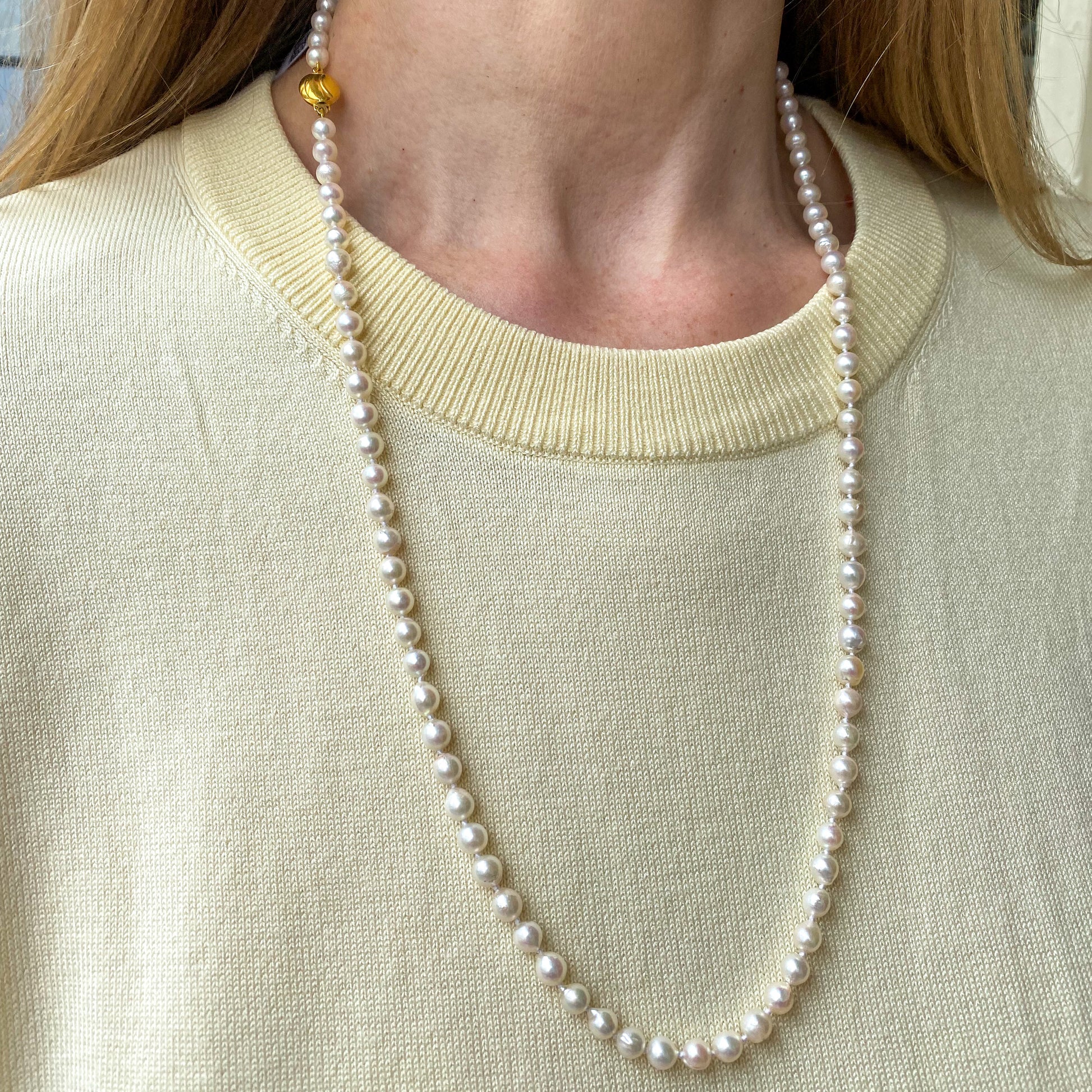 9ct Gold 28" Akoya Cultured Pearl Necklace - John Ross Jewellers