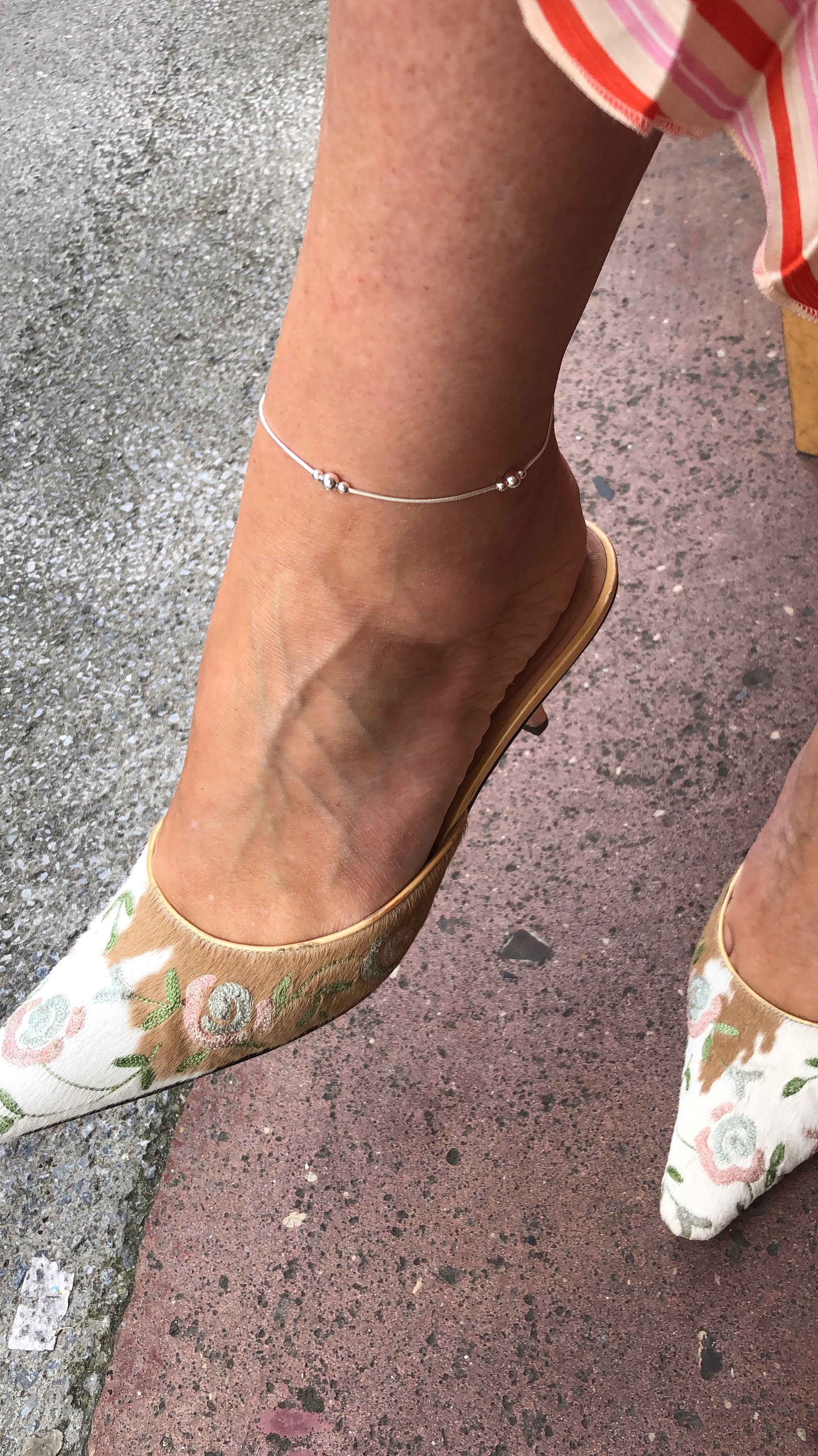 Silver Anklet - Beaded - John Ross Jewellers