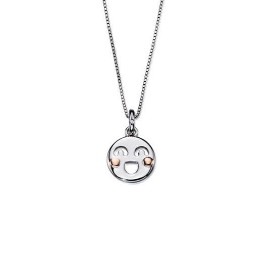 Silver Smiley Face Pendant - D for Diamond - John Ross Jewellers