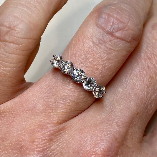 Platinum Five Stone Diamond Eternity Ring - John Ross Jewellers