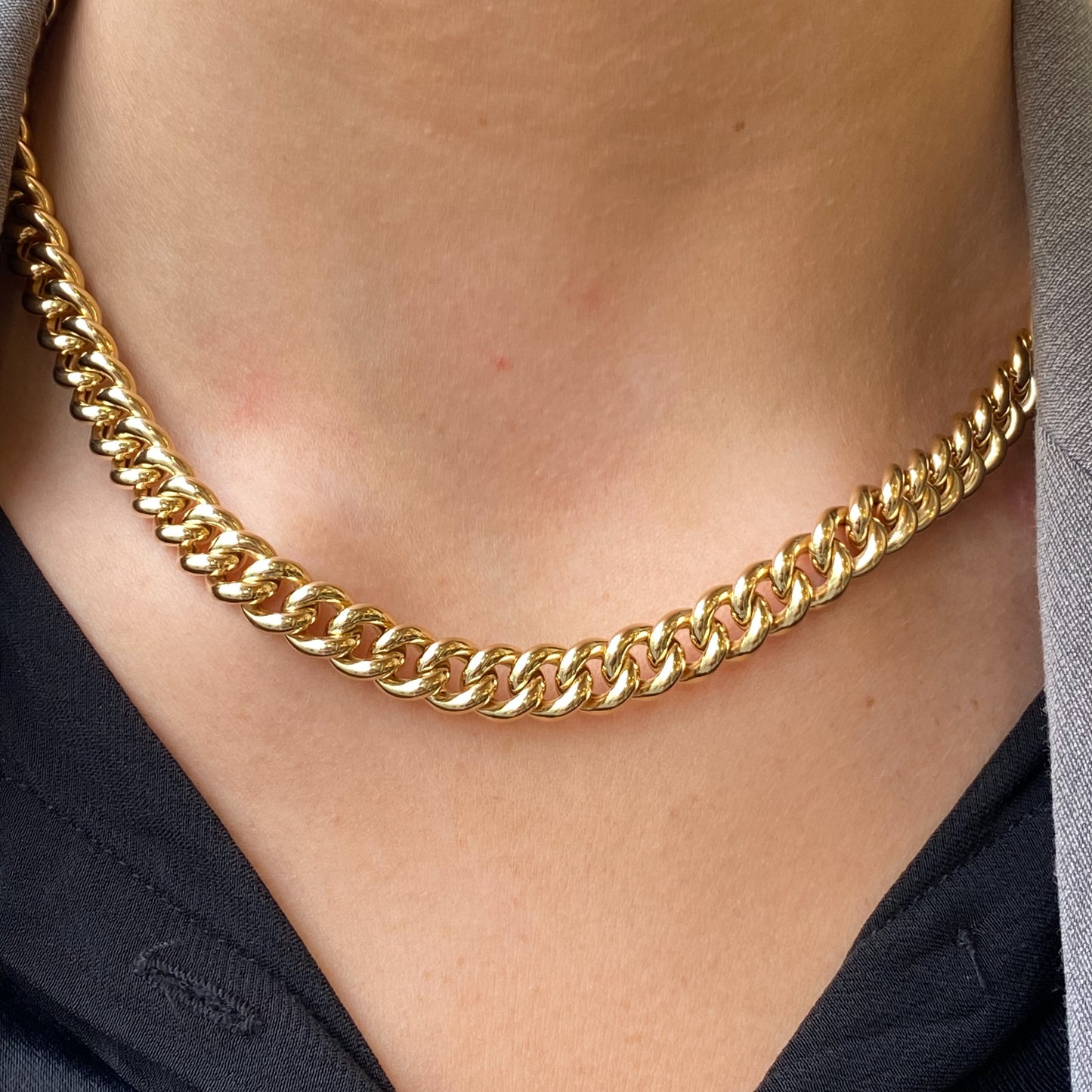 9ct Gold Chunky Curb Necklace With Spanish Bolt - John Ross Jewellers