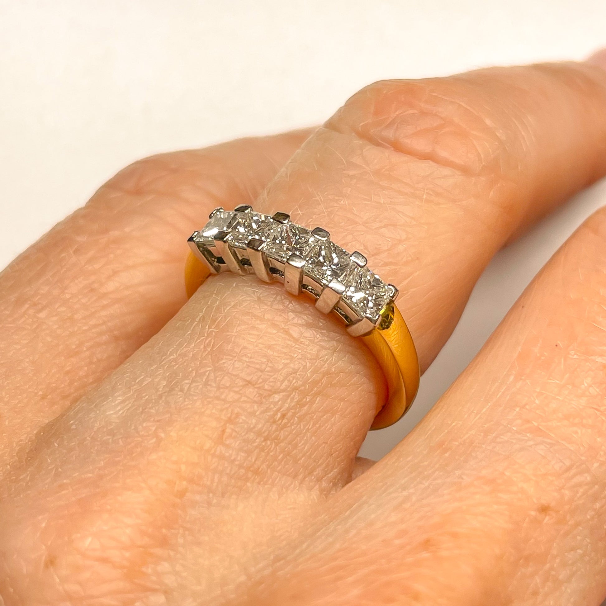 18ct Gold 1.13ct Five Stone Princess Diamond Eternity Ring - John Ross Jewellers