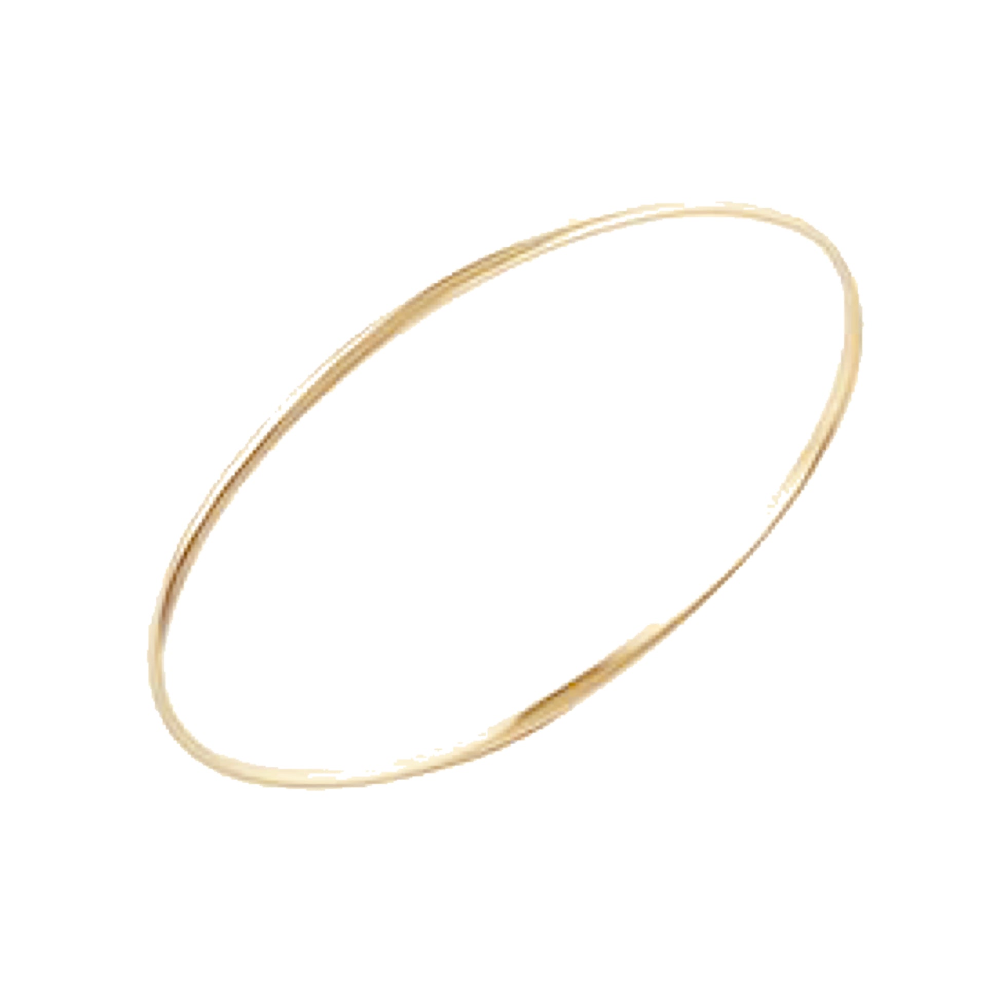 9ct Gold Rose Classic Oval Solid Polished Bangle 2.3mm - John Ross Jewellers