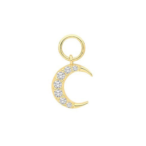 Ear Candy 9ct Gold CZ Crescent Earring Charm - John Ross Jewellers