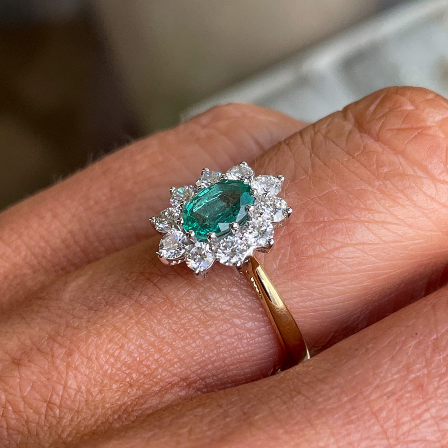 18ct Gold Emerald & Diamond Ring - John Ross Jewellers