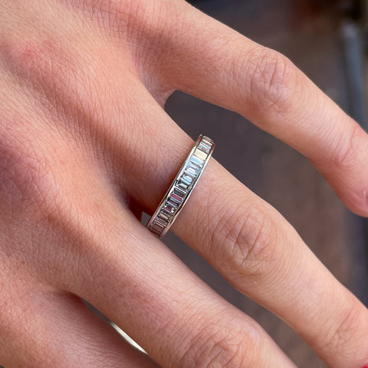 18ct White Gold Baguette Diamond Eternity/Wedding Ring | 0.75ct - John Ross Jewellers
