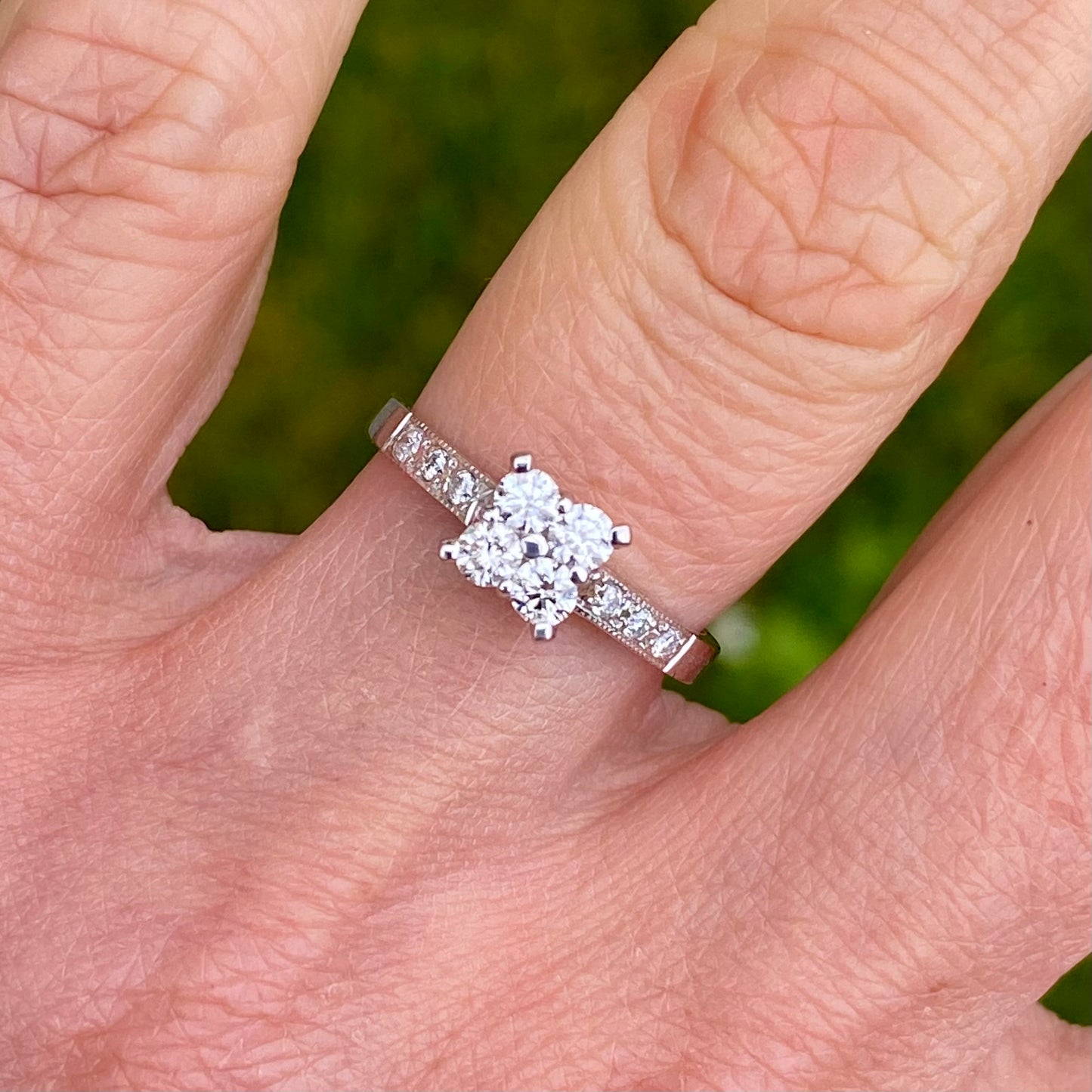 18ct White Gold Quattro Diamond Engagement Ring | 0.42ct - John Ross Jewellers