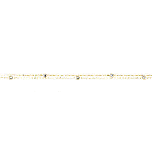 9ct Gold CZ Double Bracelet - John Ross Jewellers
