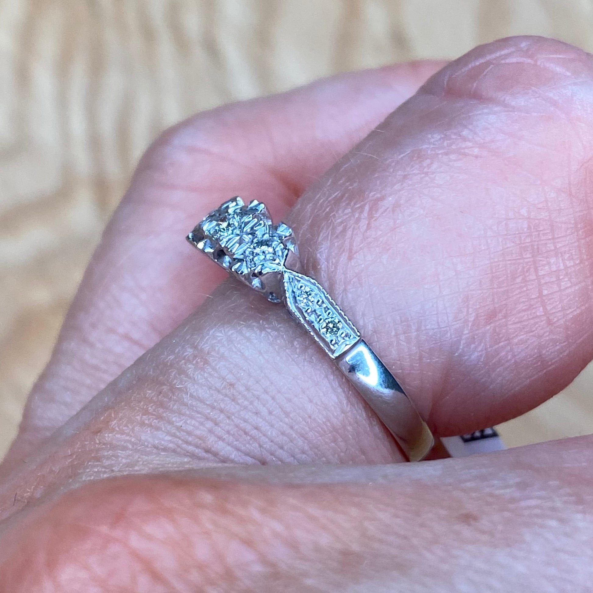 9ct White Gold 0.13ct Trilogy Diamond Engagement Ring - John Ross Jewellers