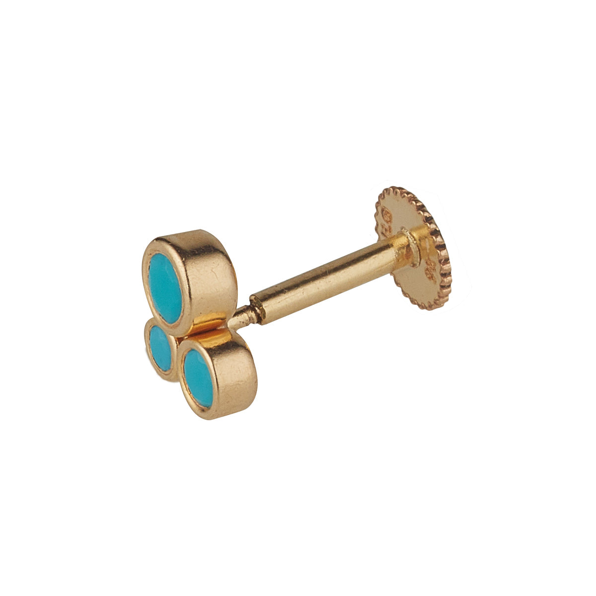 Ear Candy 9ct Gold Turquoise Cluster Cartilage Stud | Labret - John Ross Jewellers