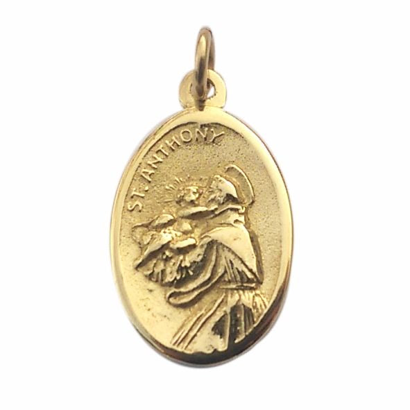 9ct Gold St Anthony Oval Pendant - John Ross Jewellers