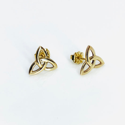 9ct Gold Trinity Knot Stud Earrings - John Ross Jewellers