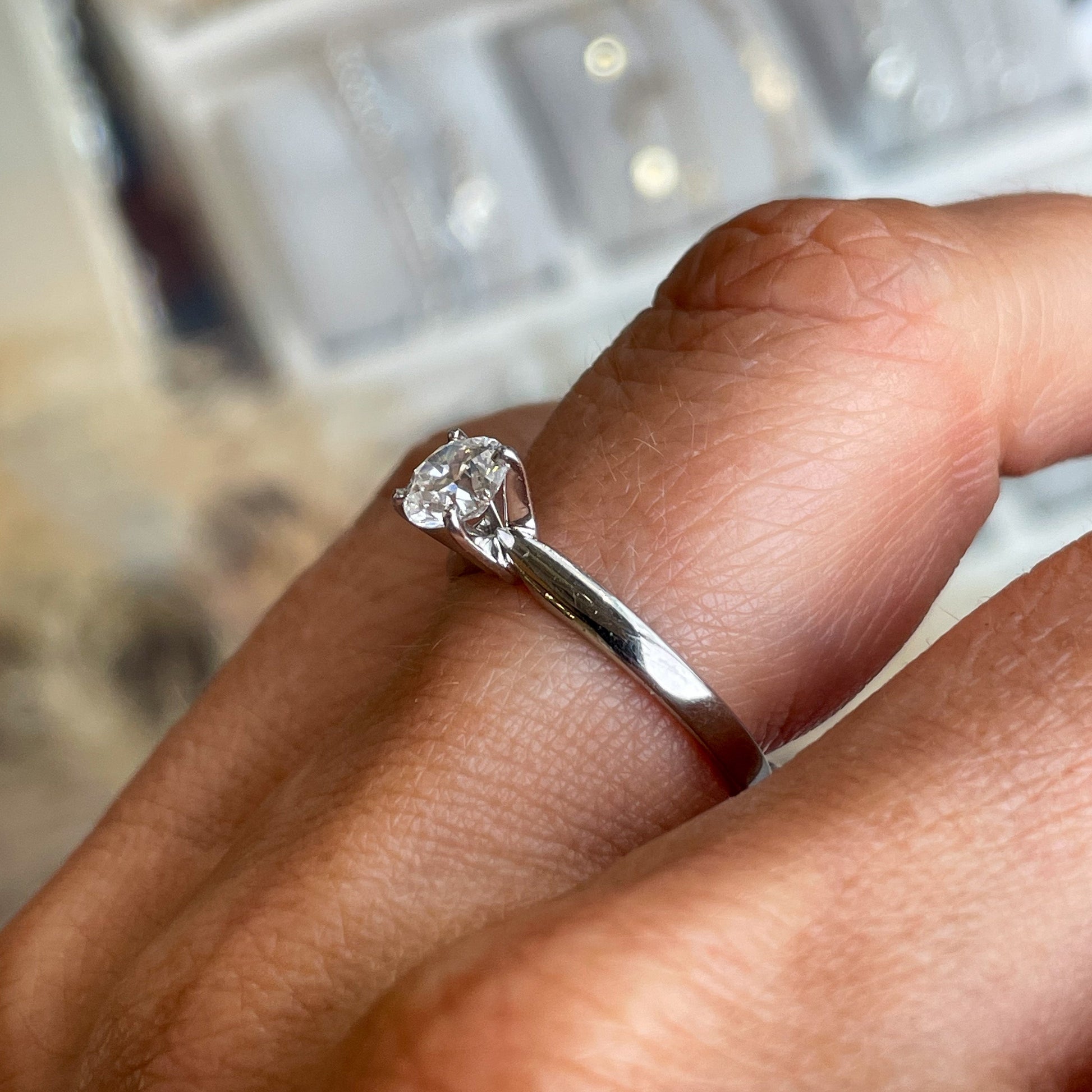 Platinum 0.59ct Diamond Solitaire Engagement Ring - John Ross Jewellers