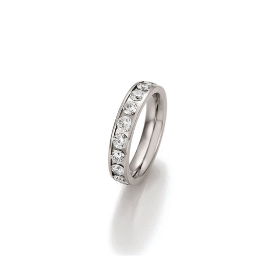 Titanium Fully Set CZ Eternity Ring | 4mm - John Ross Jewellers
