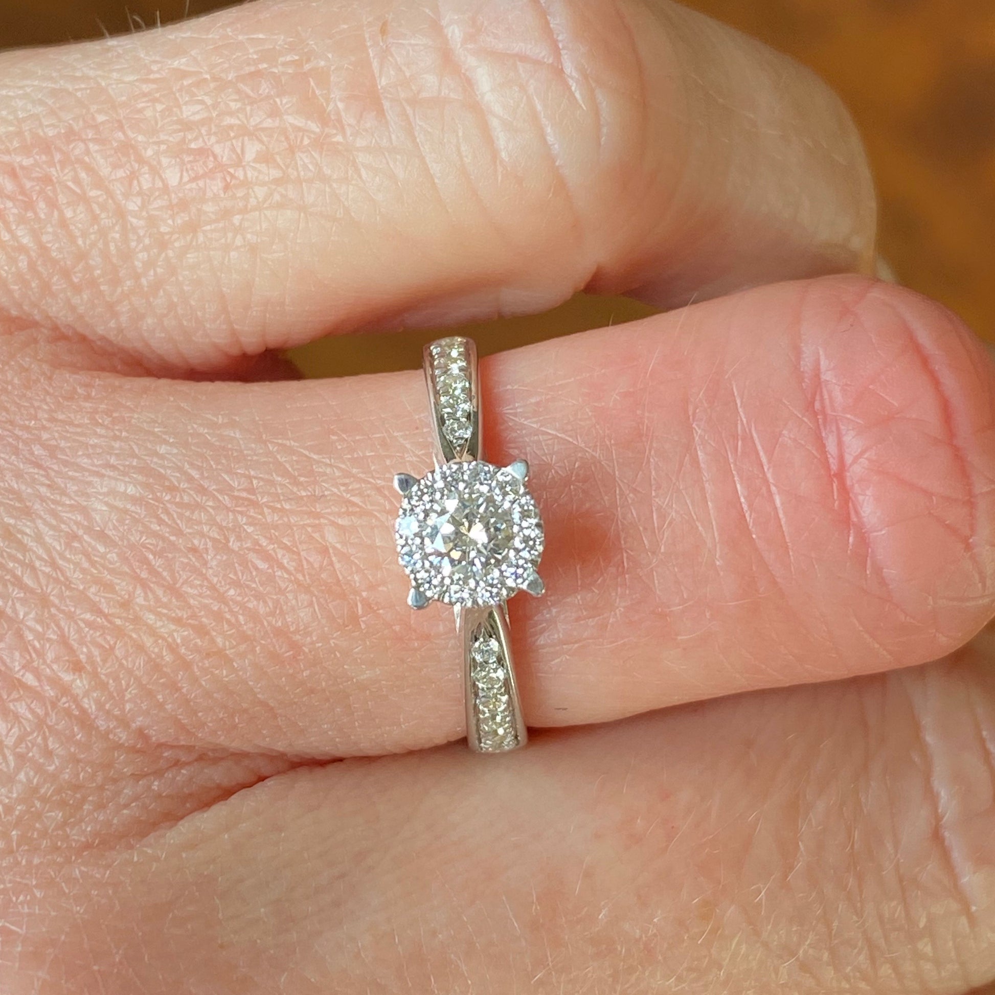 9ct White Gold Angel Engagement Ring - John Ross Jewellers