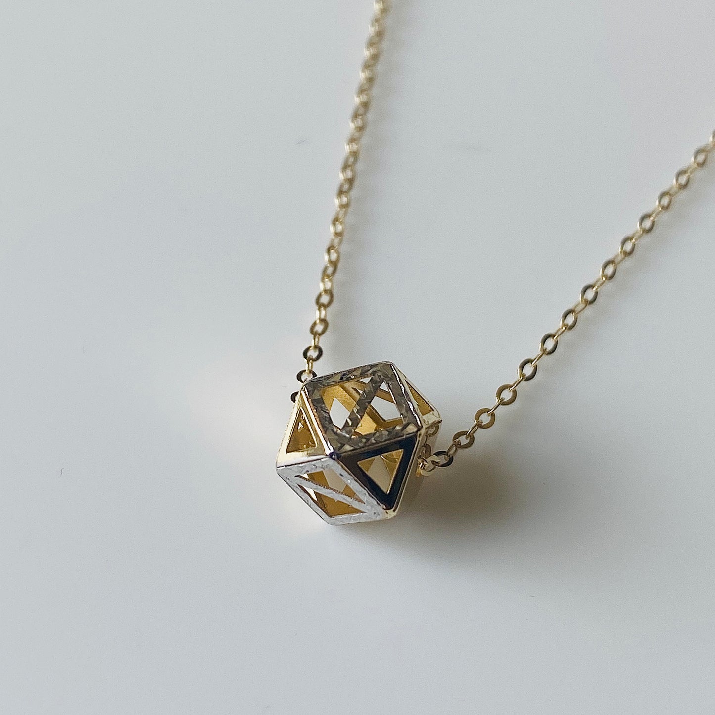 9ct Gold 3D Shape Slider Necklace - John Ross Jewellers