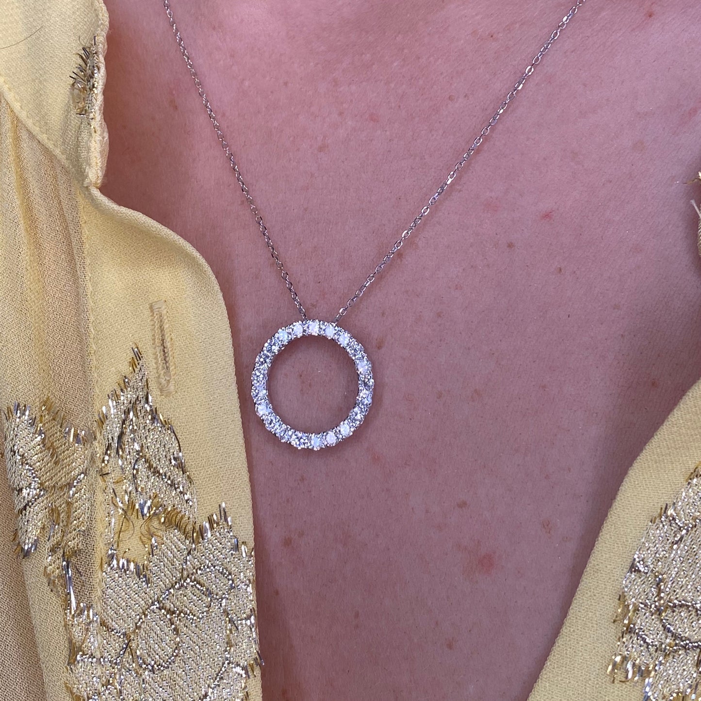 18ct White Gold 1ct Diamond Eternity Pendant - John Ross Jewellers